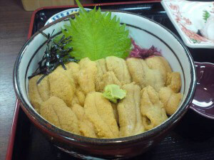 南三陸さんさん商店街のウニ丼。