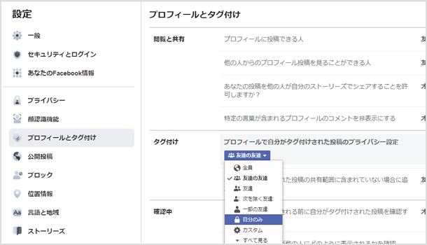 タグ付け禁止にする