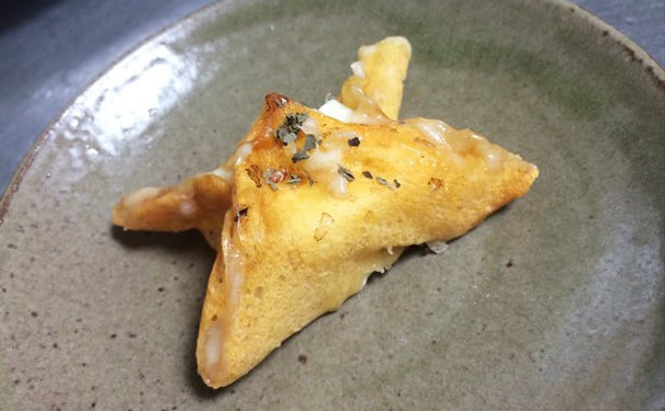 おつまみにもスープにも!「チーズ包み豆腐のり」