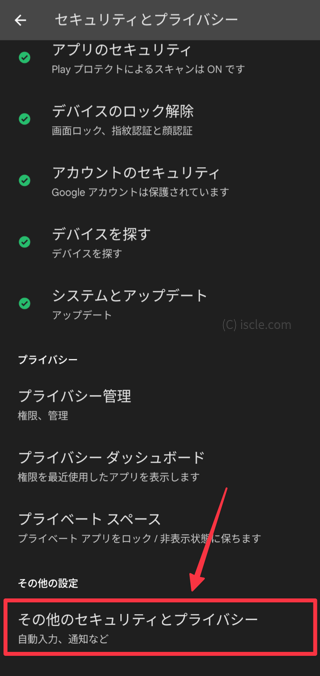 その他のセキュリティとプライバシー