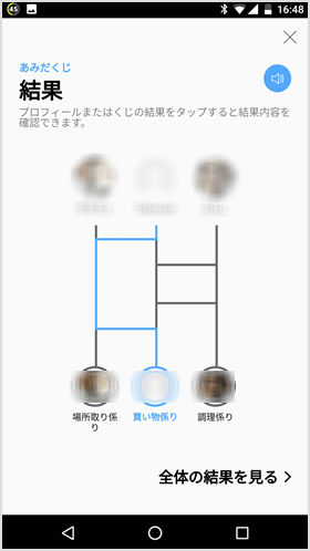 あみだくじの結果