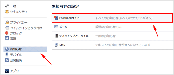  Facebook サイトの編集