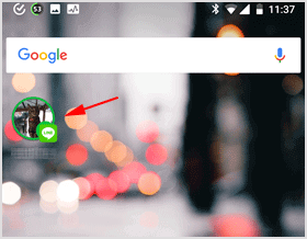 ホーム画面に LINE のショートカットアイコン