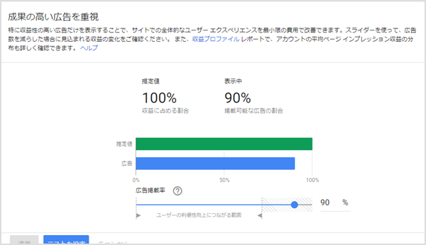 広告掲載率の変更