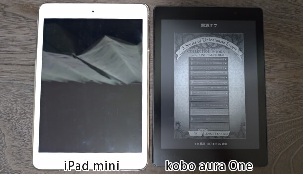 ipad miniとkoboの大きさ比較
