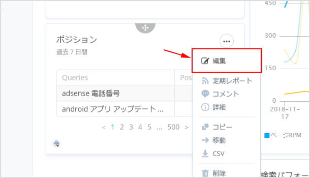  Search Console のデータを表示