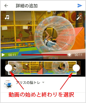 動画の始まりと終わりを指定