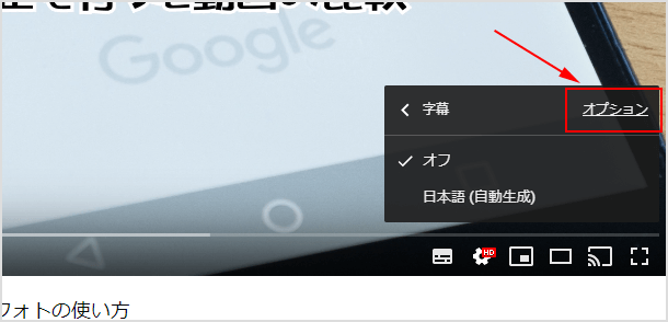 字幕オプション