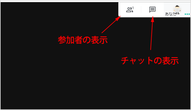 参加者やチャットを表示