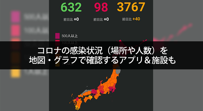 コロナの感染状況（場所や人数）を地図・グラフで確認するアプリ＆施設も
