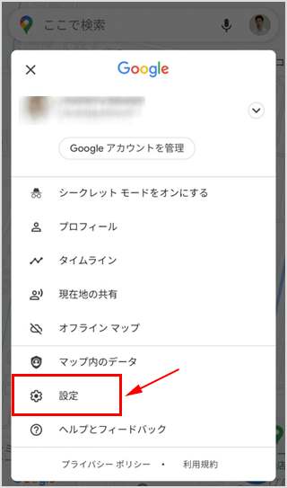 Google マップの設定