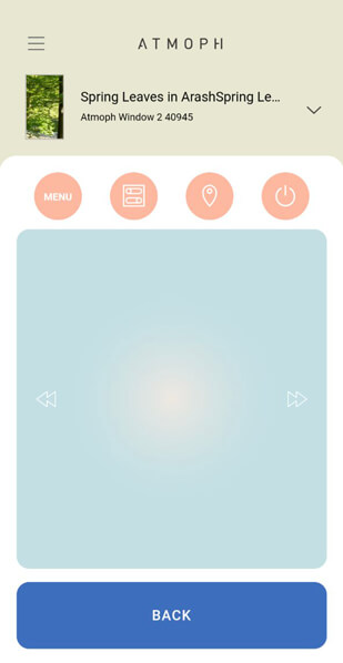 Atmoph Window 2のスマホアプリ