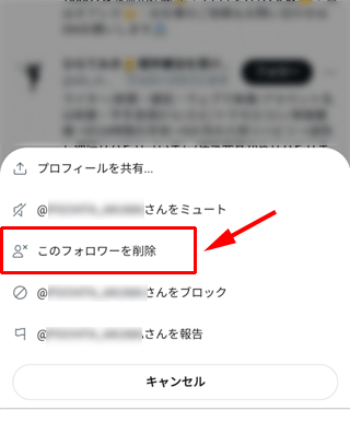 このフォロワーを削除