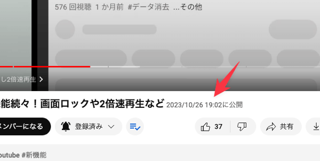 何日の何時何分に公開されたか表示