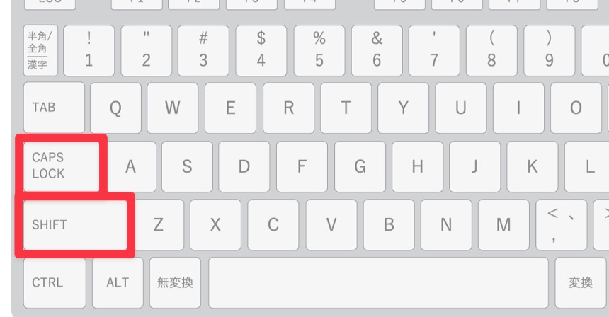 Shift キーを押しながら CapsLock