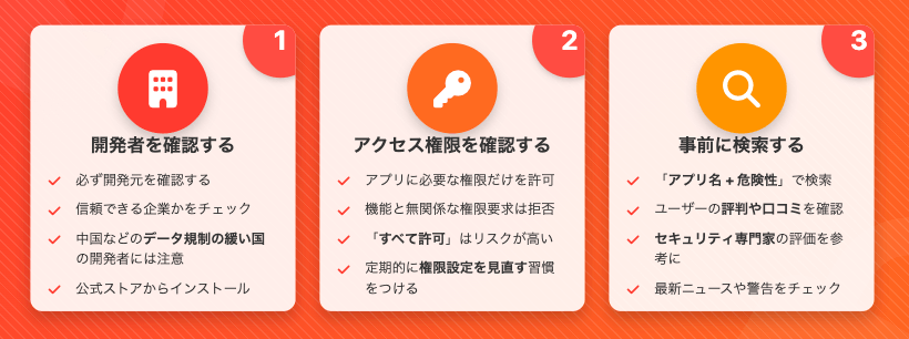 アプリのセキュリティ確認
