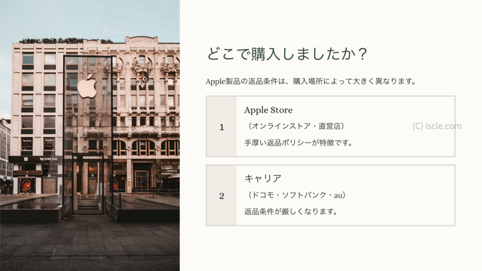 Apple Store とキャリアでの返品条件の違い