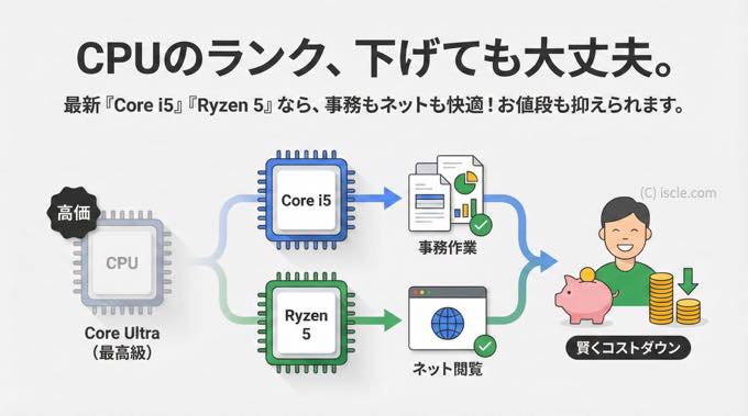 「頭脳(CPU)」のランクを一段階下げる