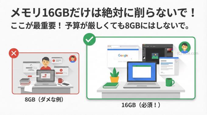 メモリ16GBだけは絶対に削らない