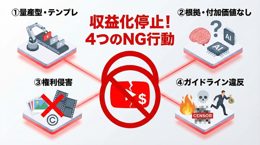 収益化停止の原因になる「4つのNGポイント」