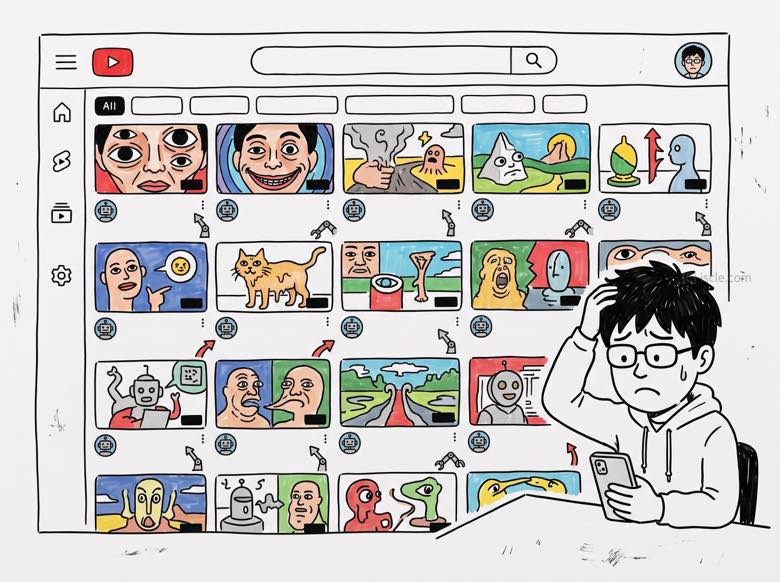 YouTube のAI スロップ動画