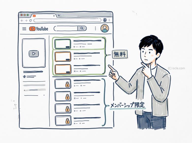 コースの一部を無料公開し、応用編をメンバーシップ限定動画としてコースに配置しておく
