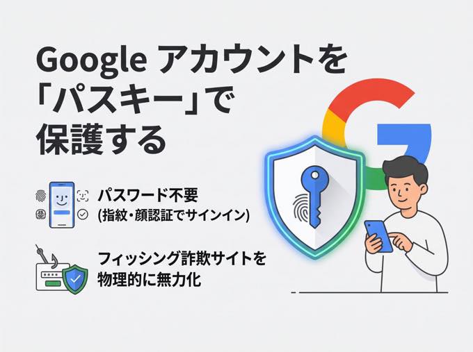 Google アカウントに「パスキー」を設定しておく